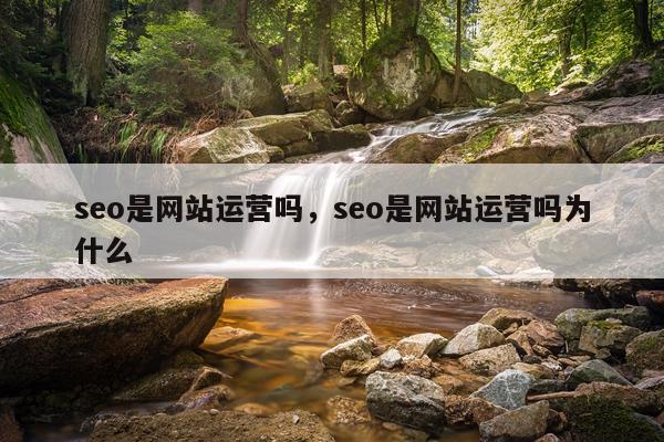seo是网站运营吗，seo是网站运营吗为什么