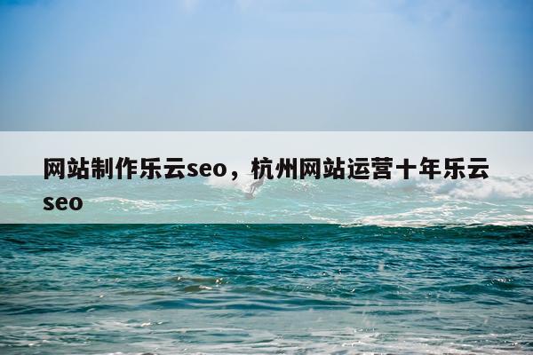 网站制作乐云seo，杭州网站运营十年乐云seo
