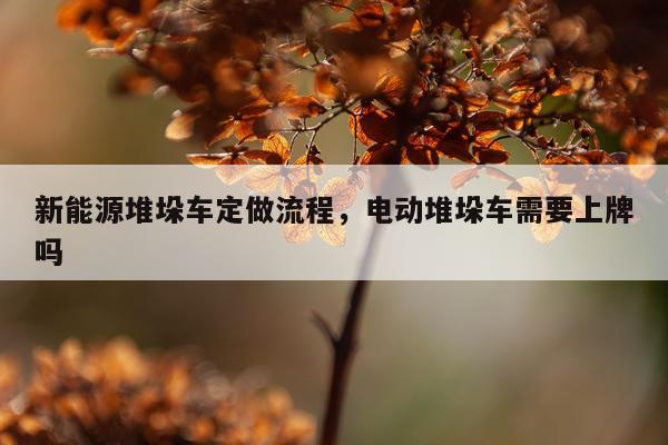 新能源堆垛车定做流程，电动堆垛车需要上牌吗