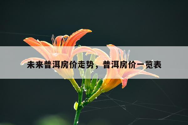 未来普洱房价走势，普洱房价一览表