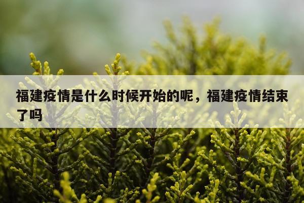 福建疫情是什么时候开始的呢，福建疫情结束了吗