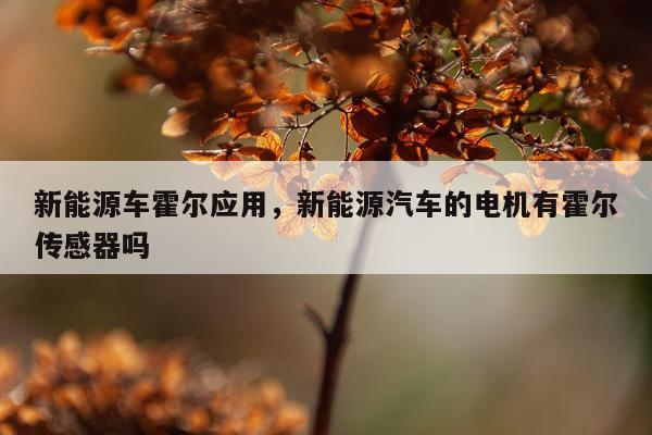 新能源车霍尔应用，新能源汽车的电机有霍尔传感器吗