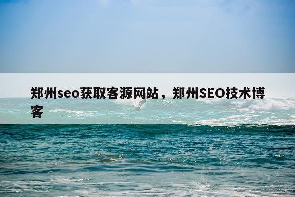 郑州seo获取客源网站，郑州SEO技术博客