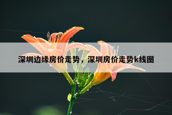 深圳边缘房价走势，深圳房价走势k线图