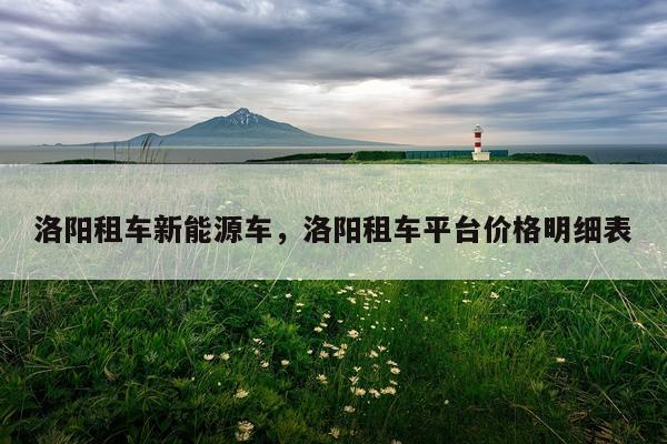 洛阳租车新能源车，洛阳租车平台价格明细表