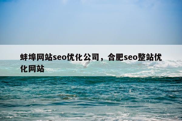 蚌埠网站seo优化公司，合肥seo整站优化网站