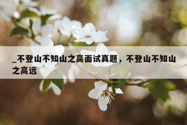 _不登山不知山之高面试真题，不登山不知山之高远