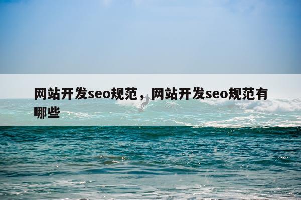 网站开发seo规范，网站开发seo规范有哪些