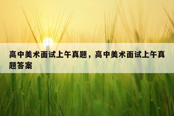 高中美术面试上午真题，高中美术面试上午真题答案