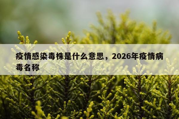 疫情感染毒株是什么意思，2026年疫情病毒名称