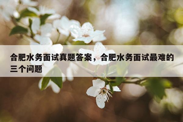 合肥水务面试真题答案，合肥水务面试最难的三个问题