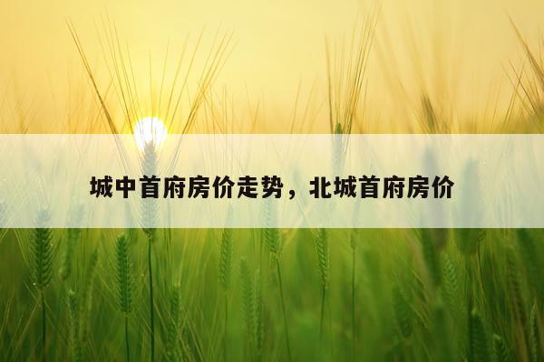 城中首府房价走势，北城首府房价