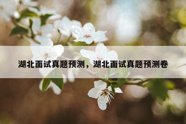 湖北面试真题预测，湖北面试真题预测卷
