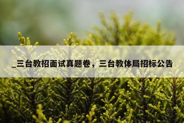 _三台教招面试真题卷，三台教体局招标公告