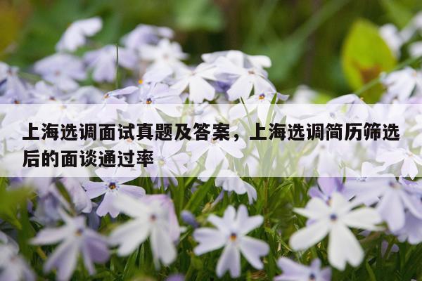 上海选调面试真题及答案，上海选调简历筛选后的面谈通过率