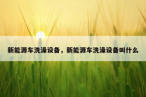 新能源车洗澡设备，新能源车洗澡设备叫什么