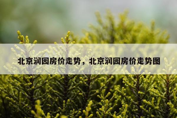北京润园房价走势，北京润园房价走势图