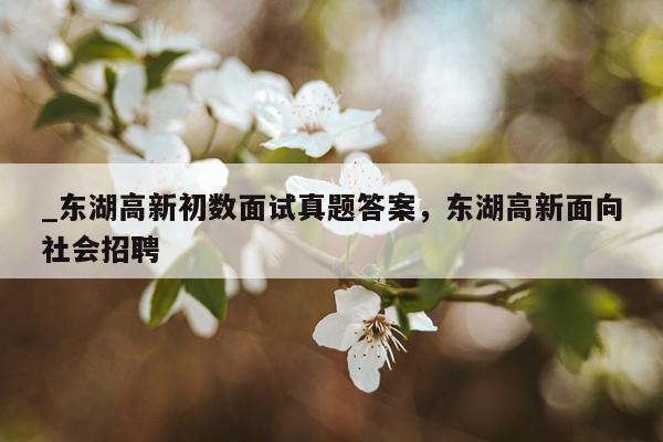 _东湖高新初数面试真题答案,东湖高新面向社会招聘