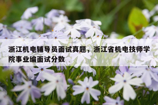 浙江机电辅导员面试真题,浙江省机电技师学院事业编面试分数