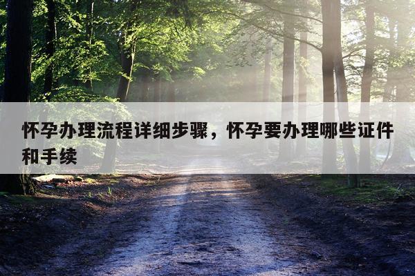 怀孕办理流程详细步骤,怀孕要办理哪些证件和手续