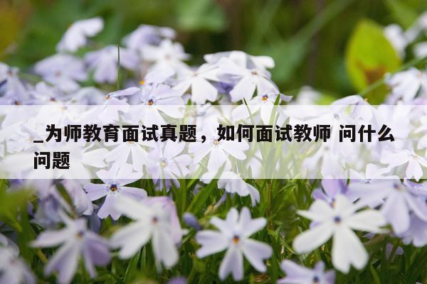 _为师教育面试真题,如何面试教师 问什么问题