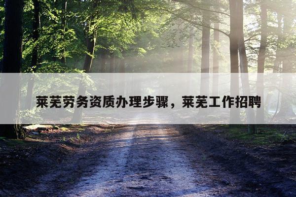 莱芜劳务资质办理步骤,莱芜工作招聘