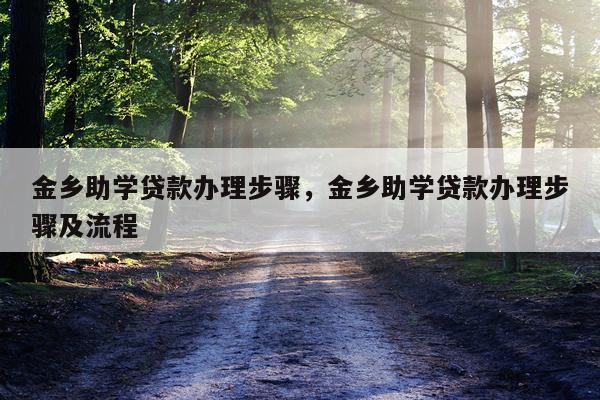 金乡助学贷款办理步骤,金乡助学贷款办理步骤及流程