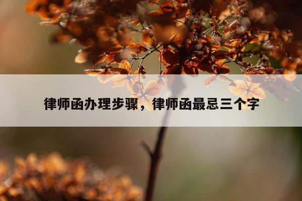 律师函办理步骤,律师函最忌三个字
